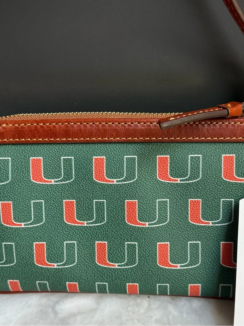 NWT Dooney & Bourke University of Miami Wristlet